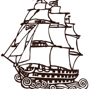 victory woodcut style